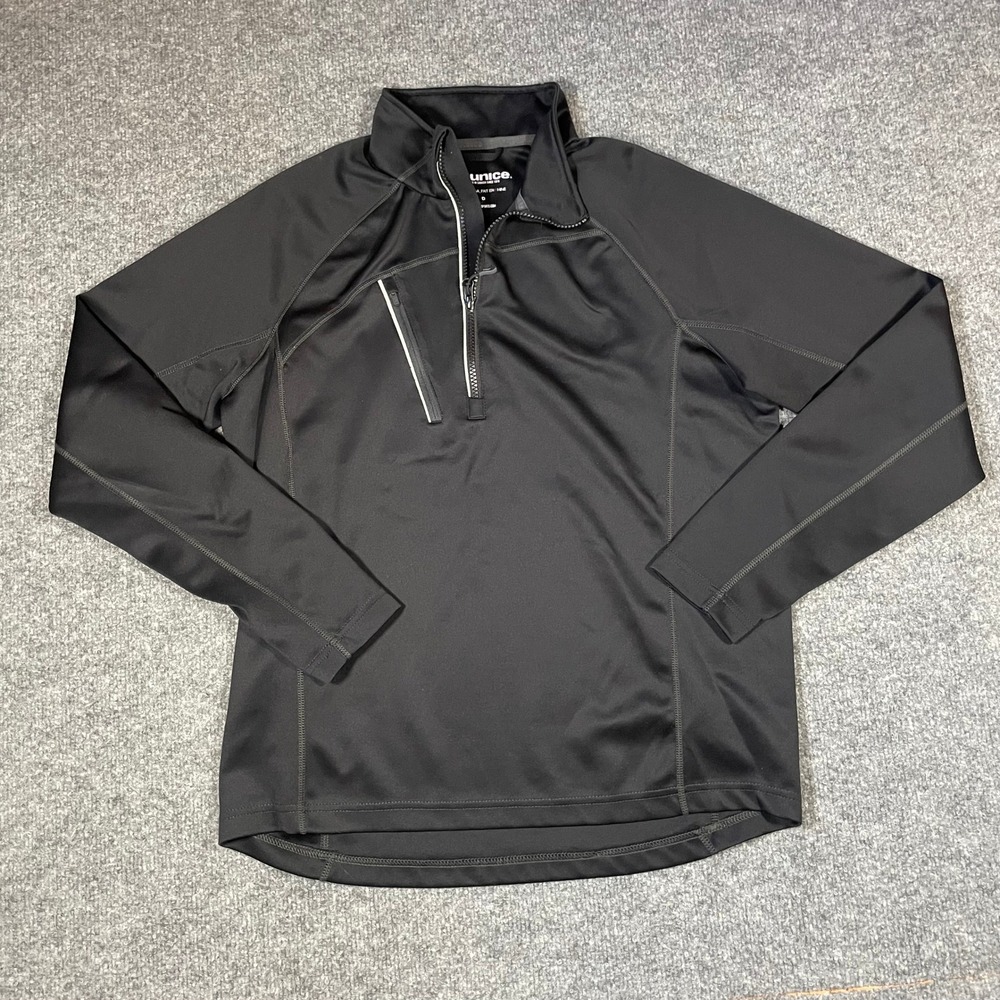 Sunice Quarter Zip Pullover Mens Small Black Reflective Athletic Top Golf Tech